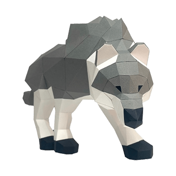 Wolf Hunting - papercraft kit low-poly style