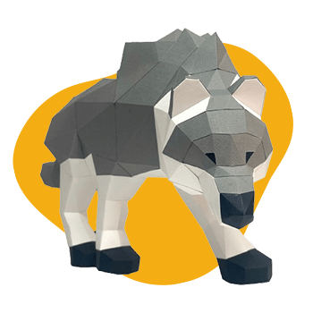 Wolf Hunting - papercraft kit low-poly style