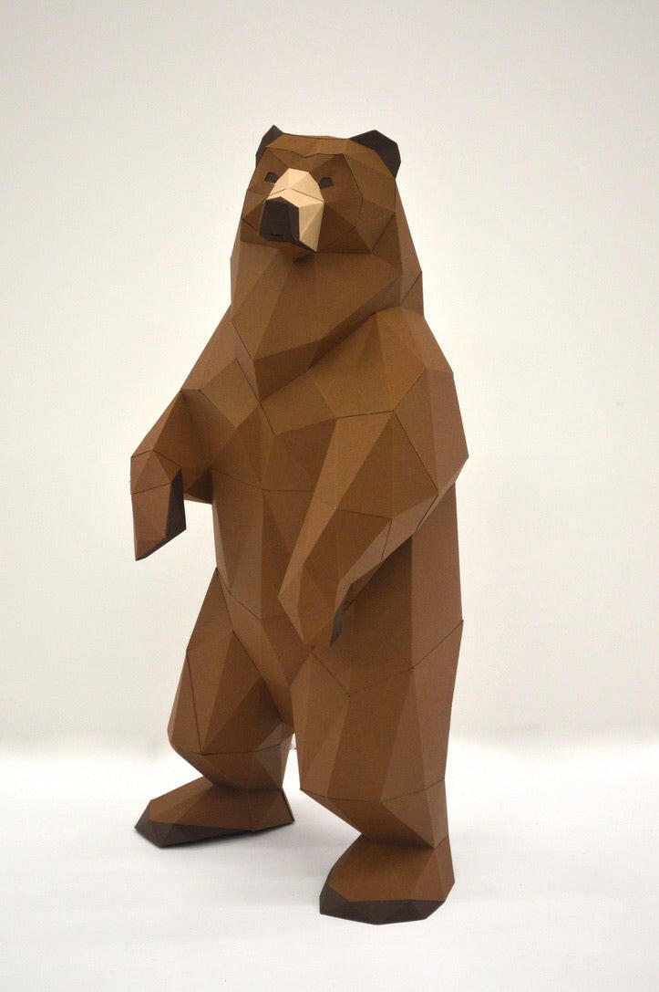 Brown Bear - papercraft kit low-poly style