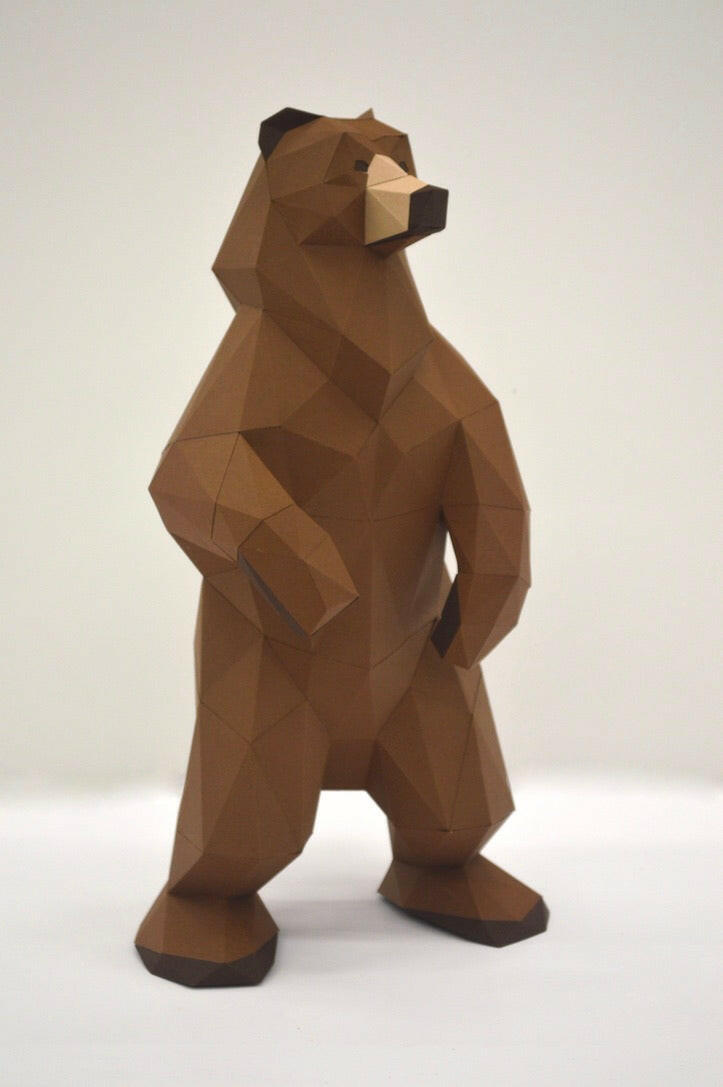 Brown Bear - papercraft kit low-poly style
