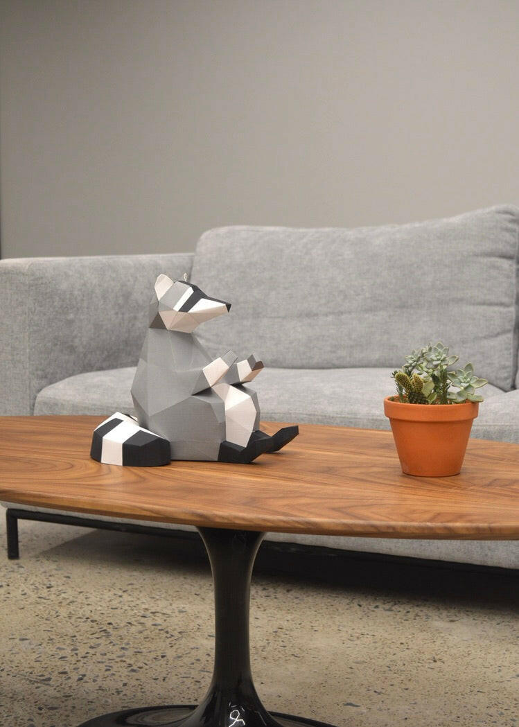 Raccoon - papercraft kit low-poly style