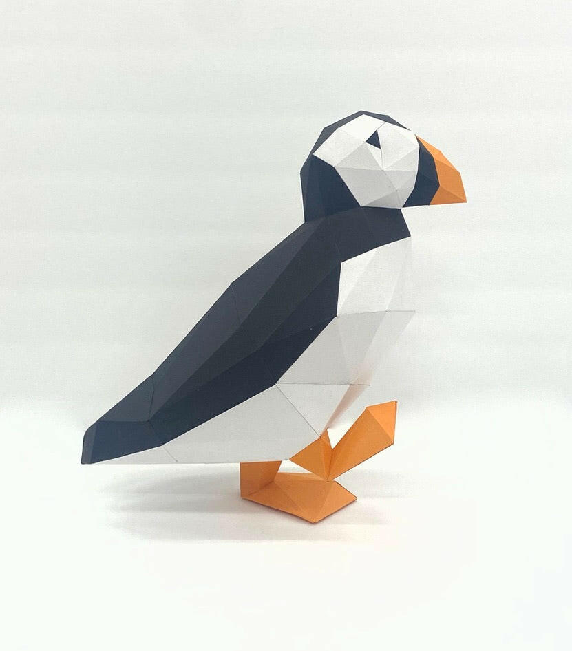 Puffin - papercraft kit low-poly style