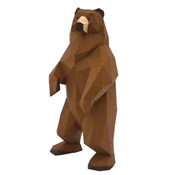Brown Bear - papercraft kit low-poly style