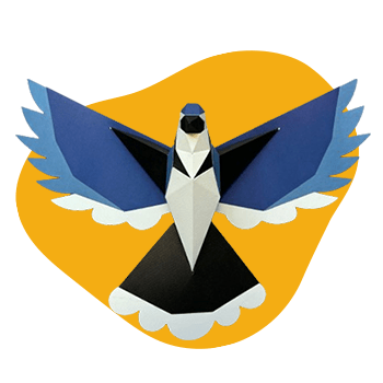 Blue Jay - papercraft kit low-poly style