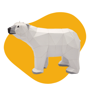 Polar Bear - papercraft kit low-poly style