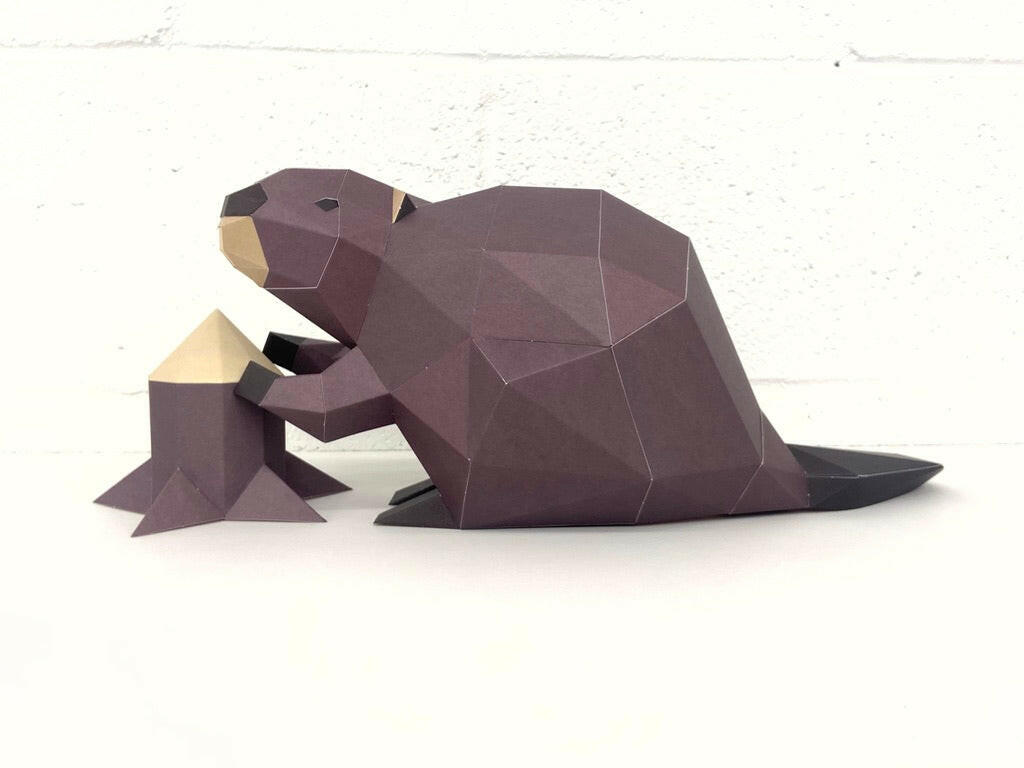 Beaver - papercraft kit low-poly style