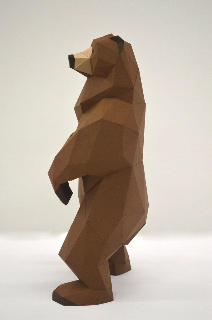 Brown Bear - papercraft kit low-poly style