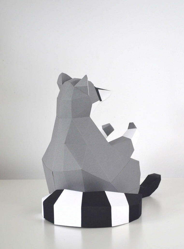 Raccoon - papercraft kit low-poly style