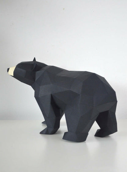 Black Bear - papercraft kit low-poly style