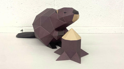Beaver - papercraft kit low-poly style